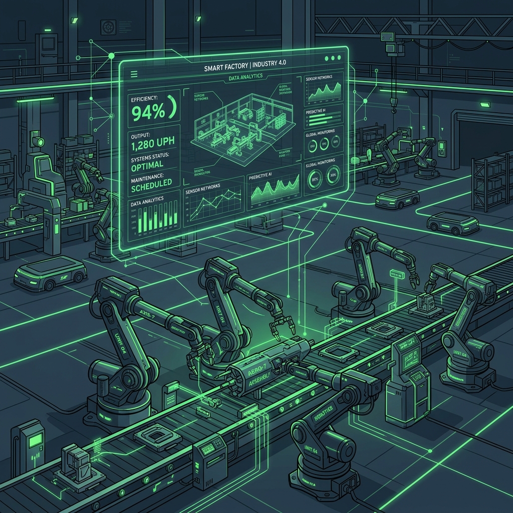 Industry 4.0 Smart Factory Illustration